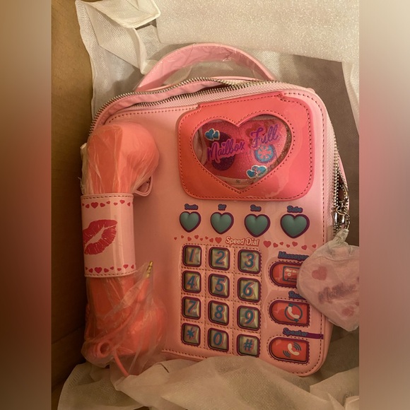 NIB Party Line Pink Retro Phone Handbag
